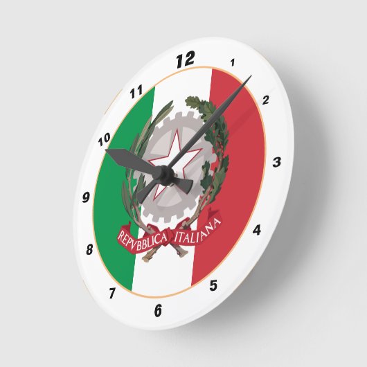 Patriottische Italiaanse vlag & thuissport Italië  Ronde Klok (Hoek)