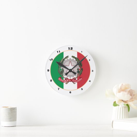 Patriottische Italiaanse vlag & thuissport Italië  Ronde Klok (Huis)
