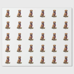 Patriottische Jacht Golden Retriever Vintage T-shi Cadeaupapier