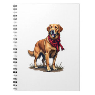Patriottische Jacht Golden Retriever Vintage T-shi Notitieboek
