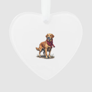 Patriottische Jacht Golden Retriever Vintage T-shi Ornament