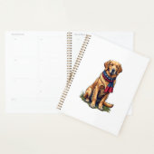 Patriottische Jacht Golden Retriever Vintage T-shi Planner (Display)