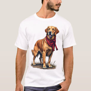 Patriottische Jacht Golden Retriever Vintage T-shi T-shirt