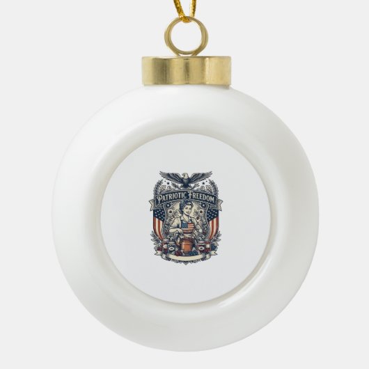 Patriottische Jam Maker Keramische Bal Ornament (Voorkant)