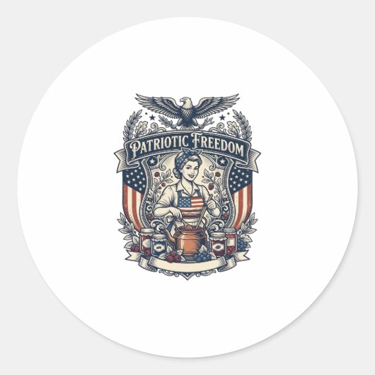 Patriottische Jam Maker Ronde Sticker (Voorkant)