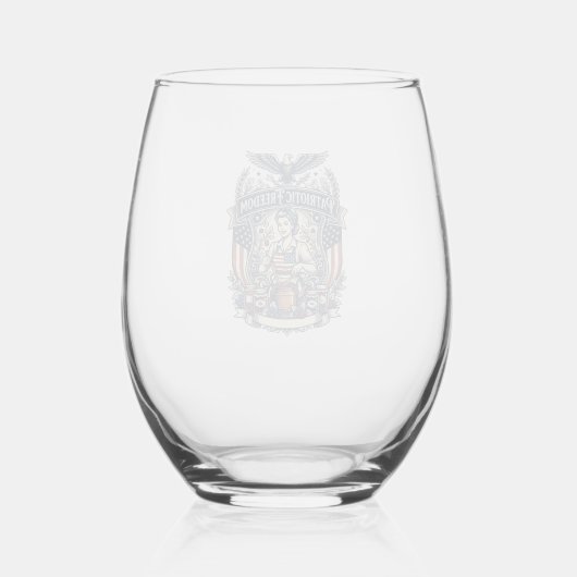 Patriottische Jam Maker Wijnglas Zonder Voet (Voorkant)
