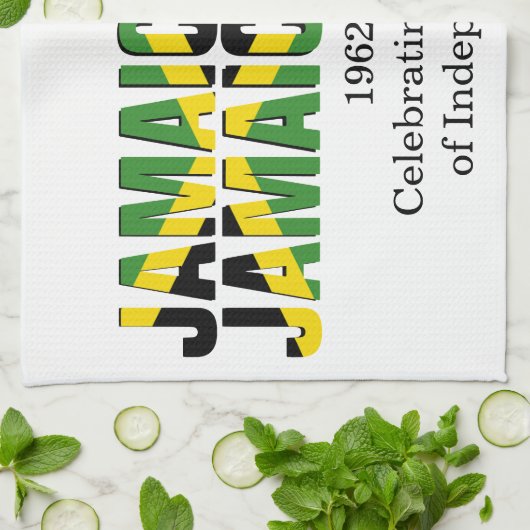 Patriottische JAMAICA 60e Jubileum Onafhankelijkhe Theedoek (Gevouwen)