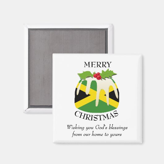 Patriottische JAMAICA FLAG kerstpudding Magneet (Voorkant / Achterkant)