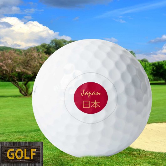Patriottische Japanse Golf Balls, Japanse vlag Golfballen
