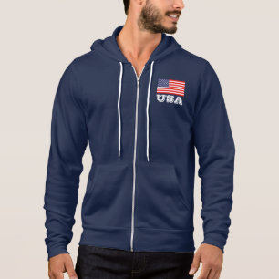 Patriottische jasje met Amerikaanse vlag   Verenig Hoodie
