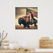 Patriottische Jezus Amerikaanse Christelijke Bijbe Poster (Keuken)