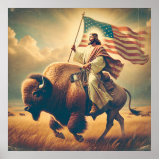 Patriottische Jezus Amerikaanse Christelijke Bijbe Poster