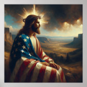 Patriottische Jezus Amerikaanse Christelijke Bijbe Poster (Voorkant)