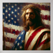 Patriottische Jezus Amerikaanse Christelijke Bijbe Poster (Voorkant)