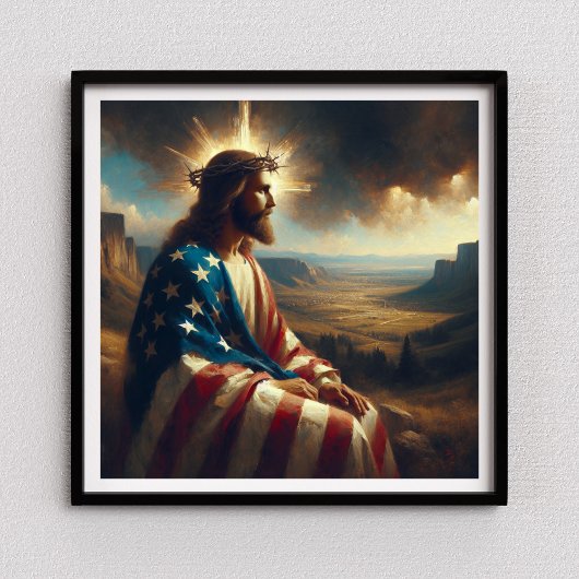 Patriottische Jezus Amerikaanse Christelijke Bijbe Poster