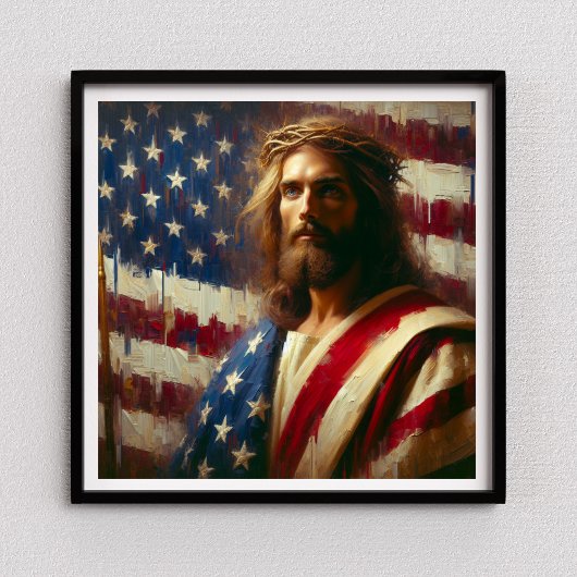 Patriottische Jezus Amerikaanse Christelijke Bijbe Poster