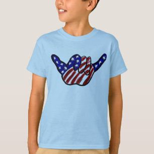 Patriottische jongens hangen los shirt