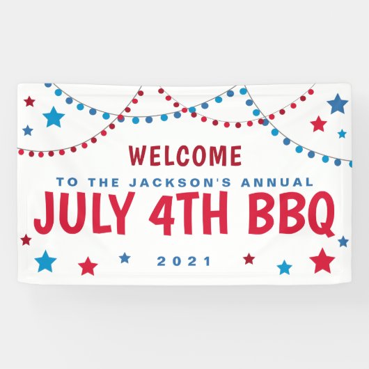 Patriottische Juli 4 de Staren Spandoek (Horizontaal)