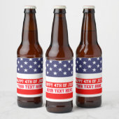 Patriottische Juli 4th Amerikaanse vlag bier flese Bier Etiket (Flessen)