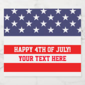 Patriottische Juli 4th Amerikaanse vlag bier flese Etiket (Enkel label)