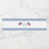 Patriottische Juli 4th Monogram Bruiloft Douche Pa Waterfles Etiket (Enkel label)