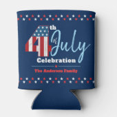 Patriottische Juli 4th Rood Wit Blauw USA Vlag Ste Blikjeskoeler (Achterkant)