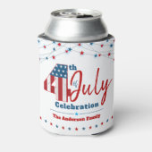 Patriottische Juli 4th USA Vlag Rood Wit Blauwe St Blikjeskoeler (Blikje Achterkant)