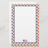 Patriottische juli Verenigde Staten Amerikaanse Ru Briefpapier (Voorkant / Achterkant)