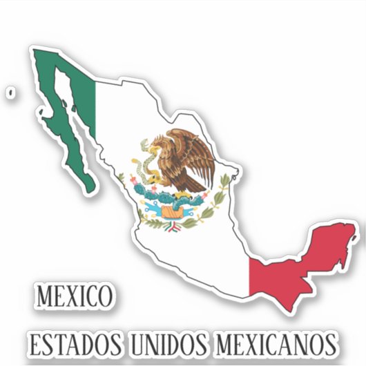 Patriottische kaart voor de vlag van Mexico Sticker (Voorkant)