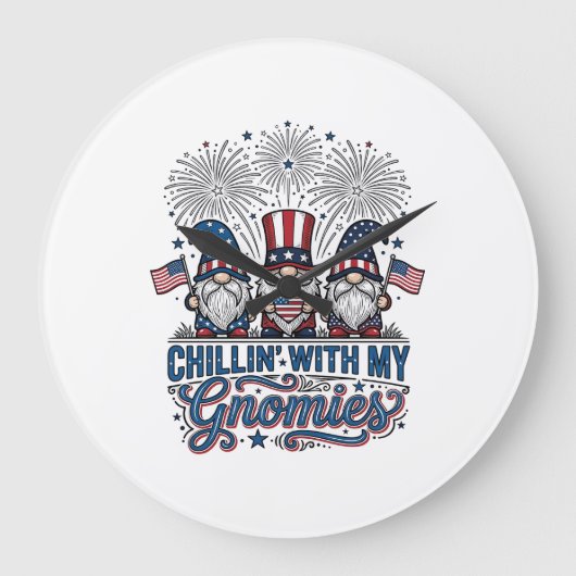 Patriottische Kabouter Chillin Met Mijn Kabouter T Grote Klok (Voorkant)