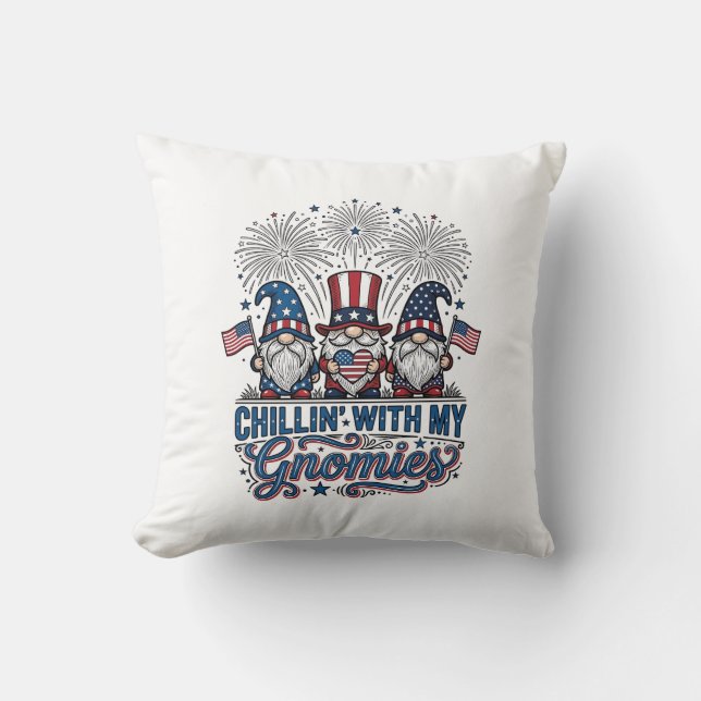 Patriottische Kabouter Chillin Met Mijn Kabouter T Kussen (Voorkant)