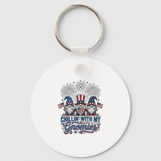 Patriottische Kabouter Chillin Met Mijn Kabouters  Sleutelhanger (Voorkant)
