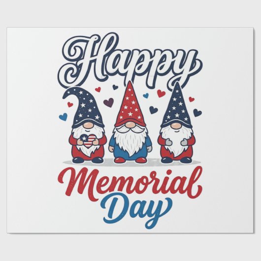 Patriottische Kabouter Fijne Herdenkingsdag Vintag Cadeaupapier (Vlak)