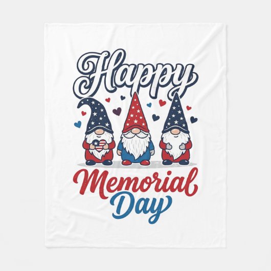 Patriottische Kabouter Fijne Herdenkingsdag Vintag Fleece Deken (Voorkant)