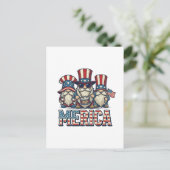 Patriottische Kabouter Merica Vintage Vector Ontwe Briefkaart (Staand voorkant)