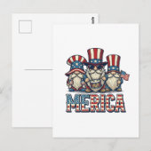 Patriottische Kabouter Merica Vintage Vector Ontwe Briefkaart (Voorkant / Achterkant)