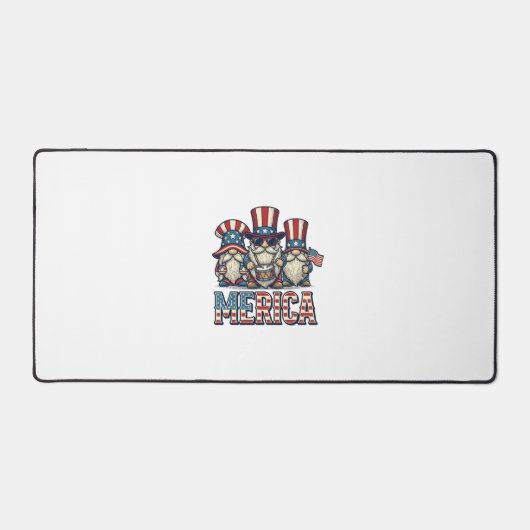 Patriottische Kabouter Merica Vintage Vector Ontwe Bureaumat (Voorkant)