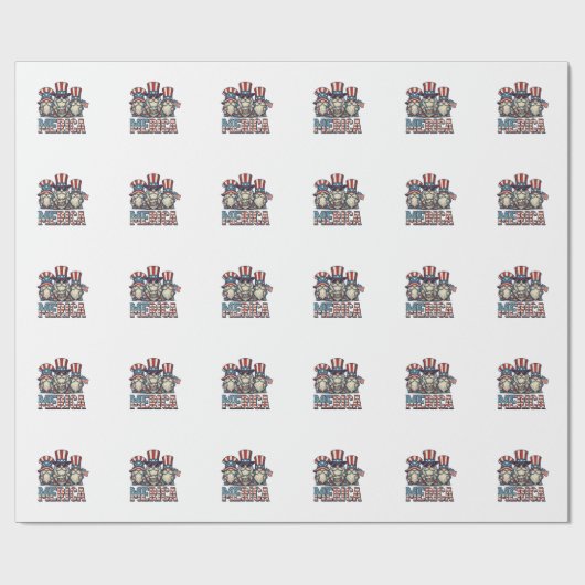 Patriottische Kabouter Merica Vintage Vector Ontwe Cadeaupapier (Vlak)
