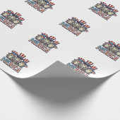 Patriottische Kabouter Merica Vintage Vector Ontwe Cadeaupapier (Hoek)