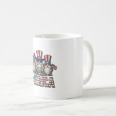Patriottische Kabouter Merica Vintage Vector Ontwe Koffiemok (Voorkant rechts)