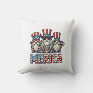 Patriottische Kabouter Merica Vintage Vector Ontwe Kussen
