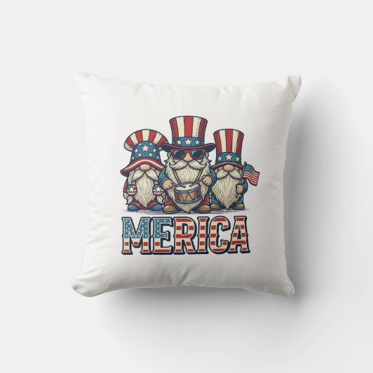 Patriottische Kabouter Merica Vintage Vector Ontwe Kussen (Voorkant)