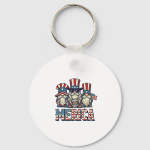 Patriottische Kabouter Merica Vintage Vector Ontwe Sleutelhanger