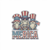 Patriottische Kabouter Merica Vintage Vector Ontwe Sticker (Voorkant)