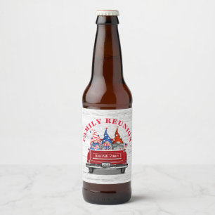 Patriottische Kabouter Oude Rode Truck Familie Reü Bier Etiket