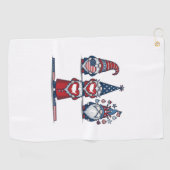 Patriottische Kabouter Trio Vintage Vector Ontwerp Golfhanddoek (Horizontaal)