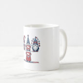 Patriottische Kabouter Trio Vintage Vector Ontwerp Koffiemok (Voorkant rechts)
