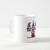 Patriottische Kabouter Trio Vintage Vector Ontwerp Koffiemok (Voorkant links)