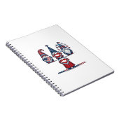 Patriottische Kabouter Trio Vintage Vector Ontwerp Notitieboek (Rechterzijde)
