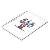 Patriottische Kabouter Trio Vintage Vector Ontwerp Notitieboek (Linkerzijde)